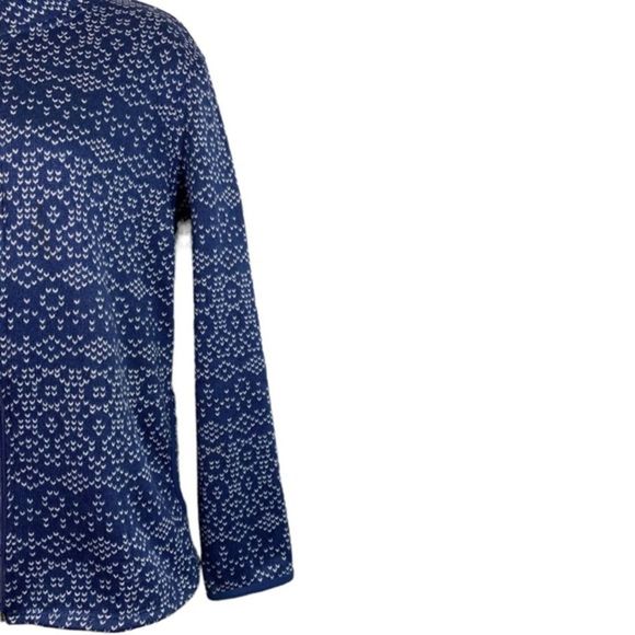 Stan Herman Size Medium Jacket Fleece Full Zip Front Blue White Print Pockets - Picture 5 of 10